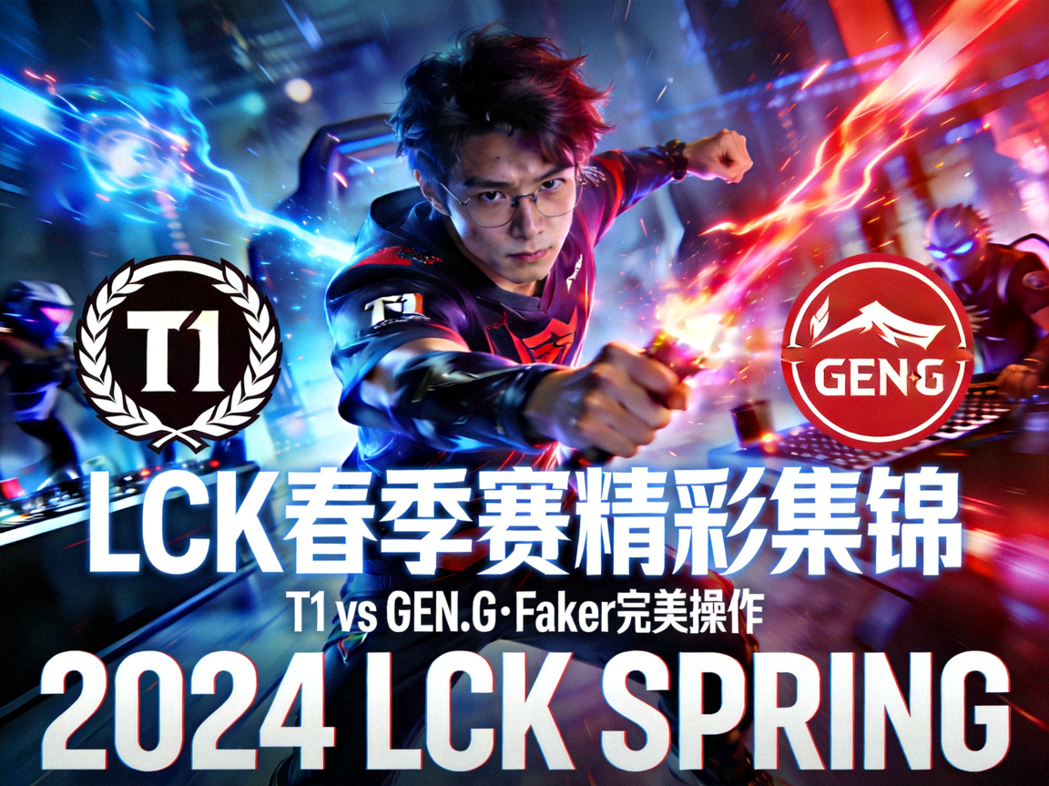 T1战队对阵GEN.G战队的LCK春季赛精彩集锦视频封面，Faker完美操作